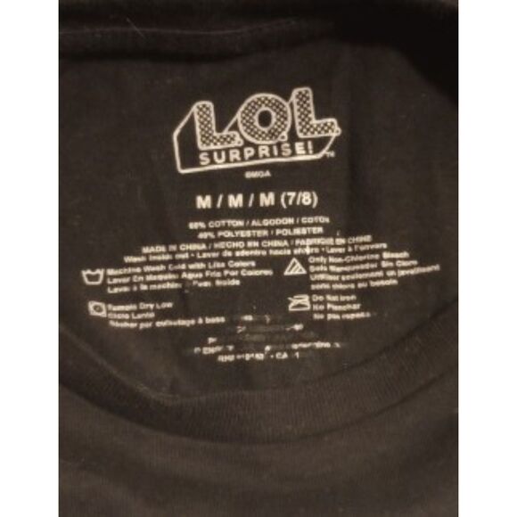 LOL Surprise! Girls Size Medium (7/8) Black Long Sleeved T-Shirt - Picture 3 of 3